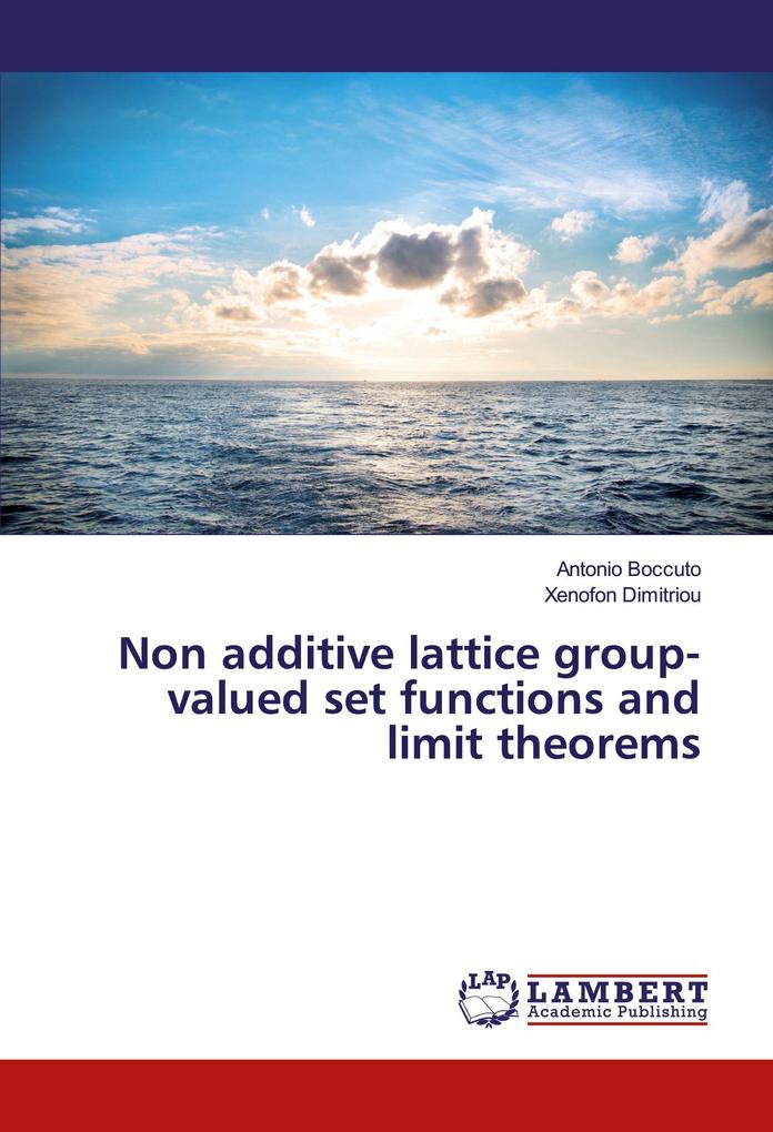 Non additive lattice group-valued set functions and limit theorems