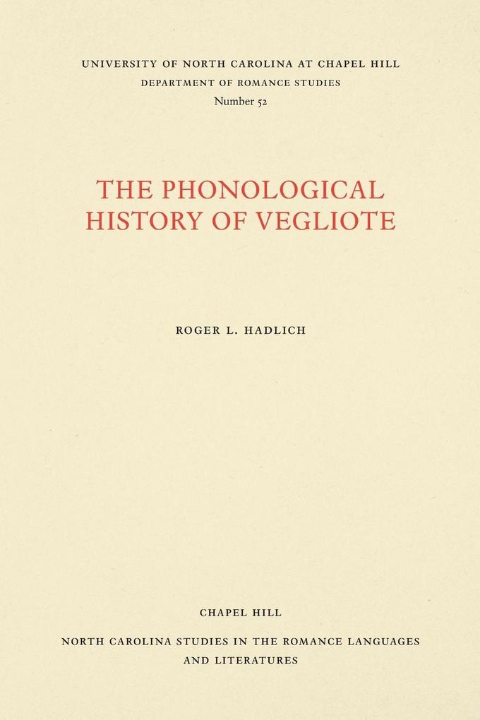 The Phonological History of Vegliote