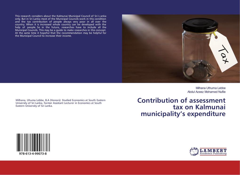 Contribution of assessment tax on Kalmunai municipality's expenditure