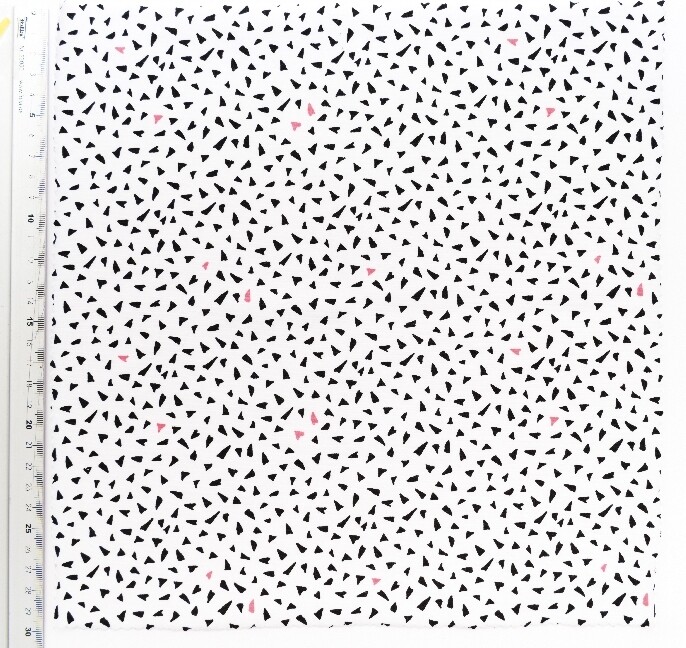 Stoff Jersey Weiß Muster Schwarz/Neon 70 x 100 cm