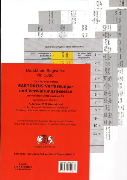 DürckheimRegister® SARTORIUS 1 OHNE §§ (2022)