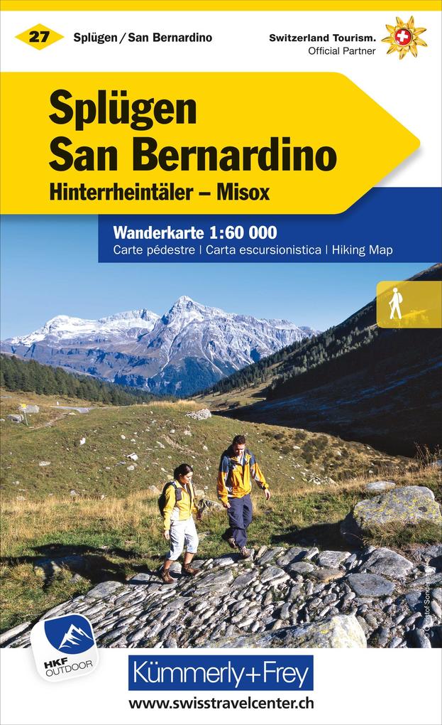 Splügen-San Bernardino Hinterrheintäler Misox Wanderkarte nr. 27