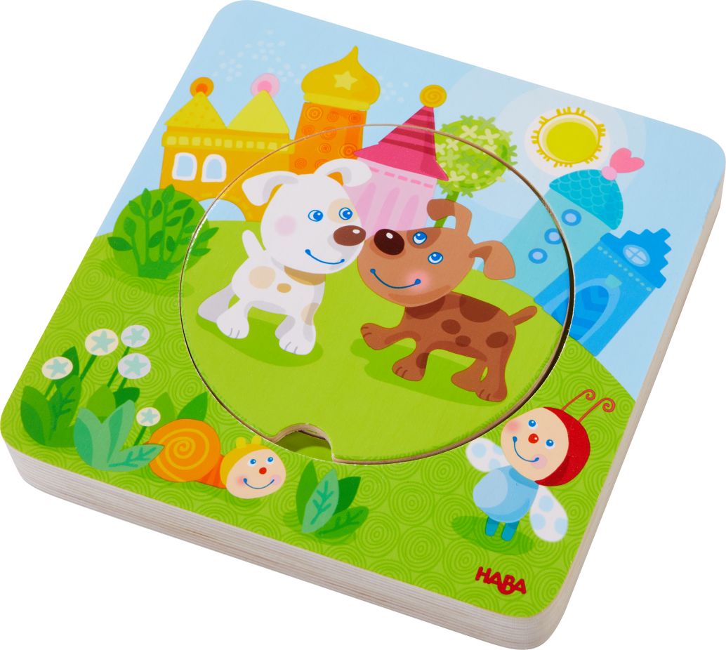 Image of HABA 303536 Holzpuzzle Kunterbunte Tierkinder