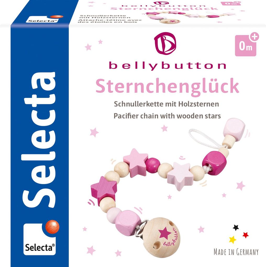 Image of Schmidt Spiele - Selecta - Sternchenglück rosa Schnullerkette 21 cm