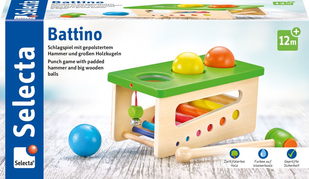 Schmidt Spiele - Selecta - Battino Klopfbank 22 cm