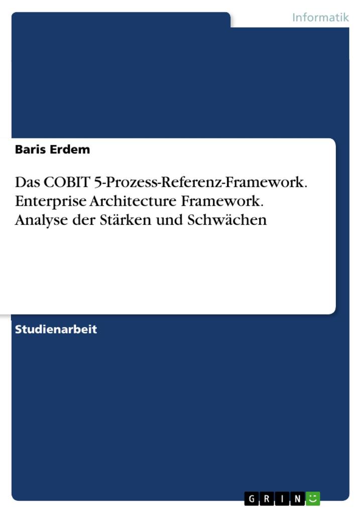 Das COBIT 5-Prozess-Referenz-Framework. Enterprise Architecture Framework. Analyse der Stärken und Schwächen