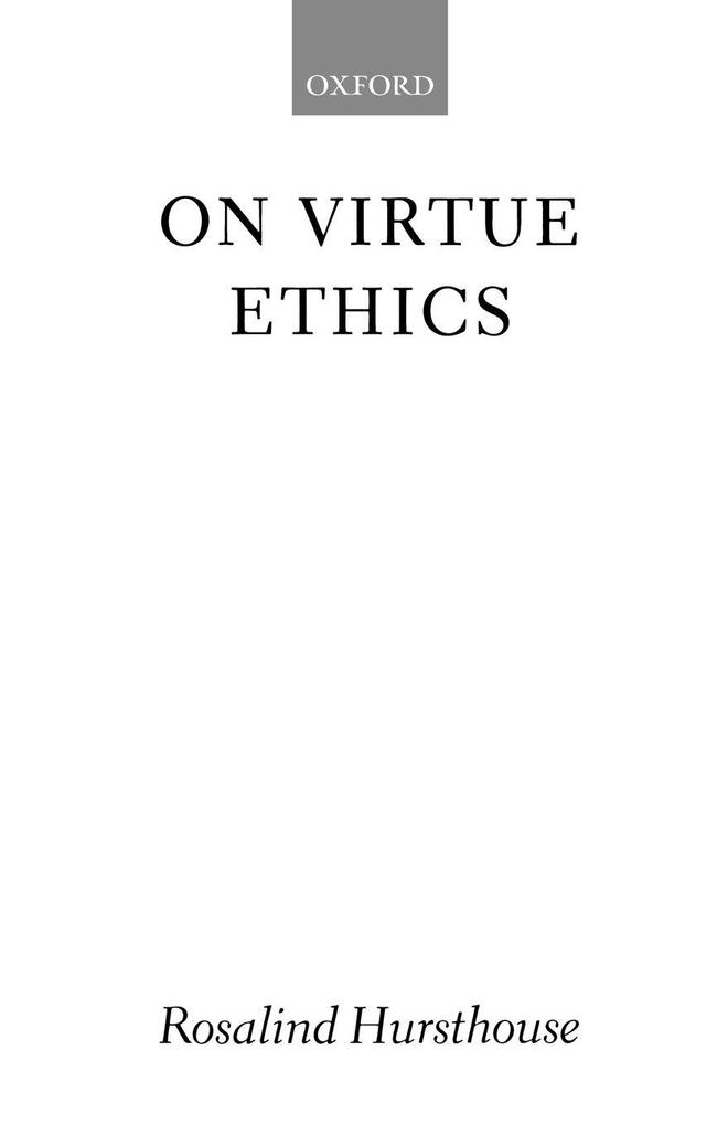 On Virtue Ethics