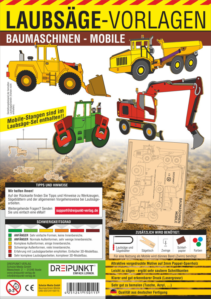 Image of Laubsäge-Vorlagen Baumaschinen - Mobile