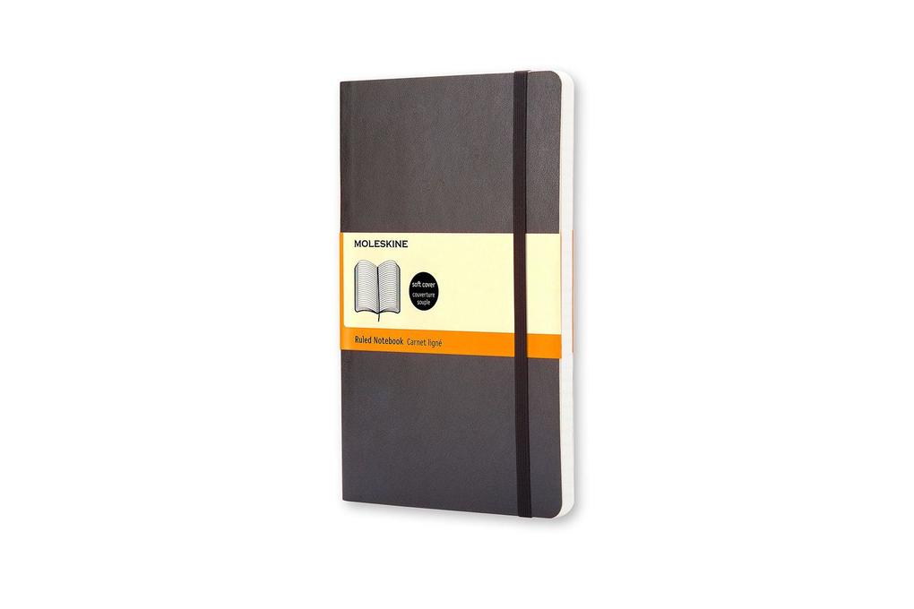 Moleskine Soft Cover Large Notebook, Ruled, 210x130mm, 192 Pages, Flexible Sturdy Cover, Black