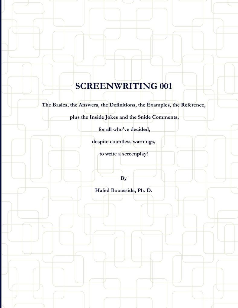 Screenwriting 001