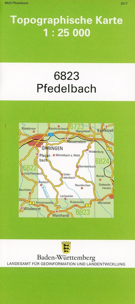 Topographische Karte Baden-Württemberg Pfedelbach