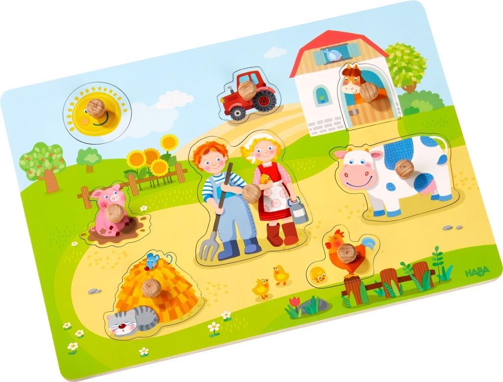 Image of Greifpuzzle Auf d Bauernhof 303769 - Anzahl Teile: 8, Maße (B/H): 30 x 21 cm, Holzpuzzle