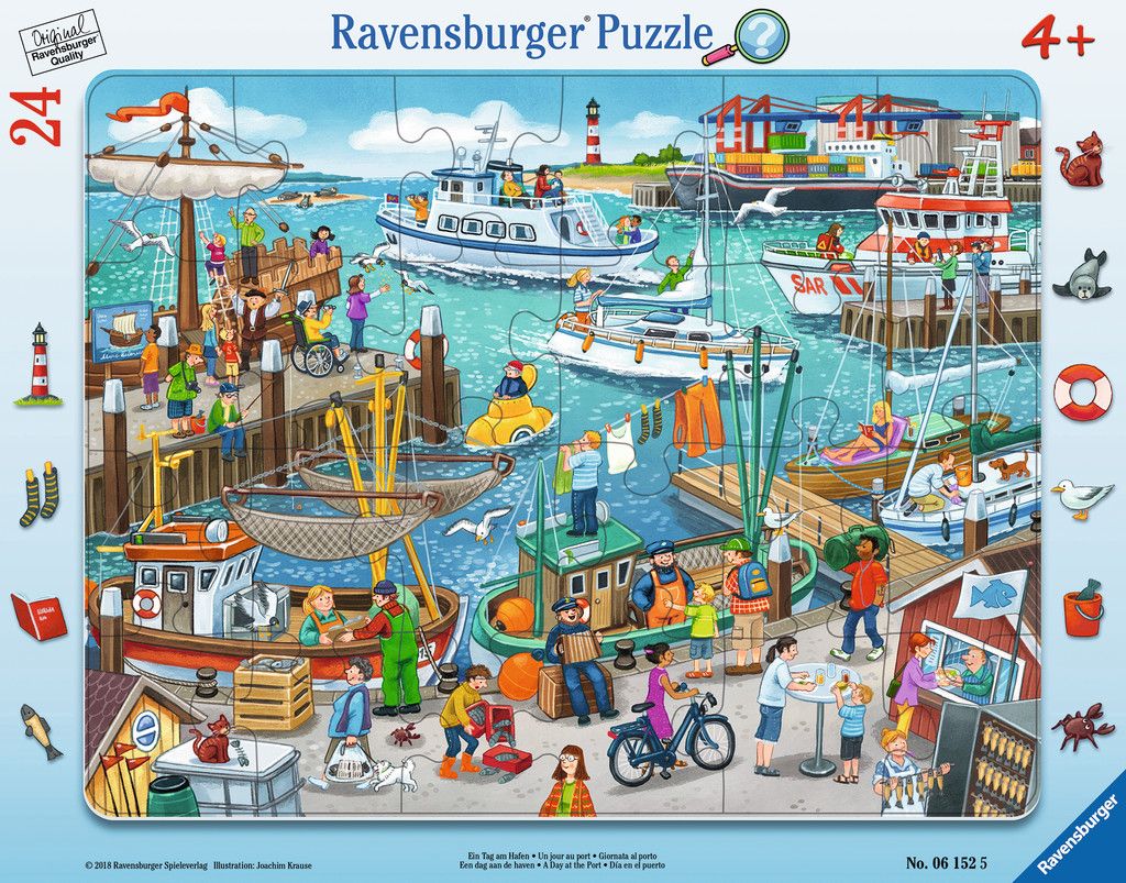 Image of Ein Tag am Hafen 24 Teile Rahmenpuzzle