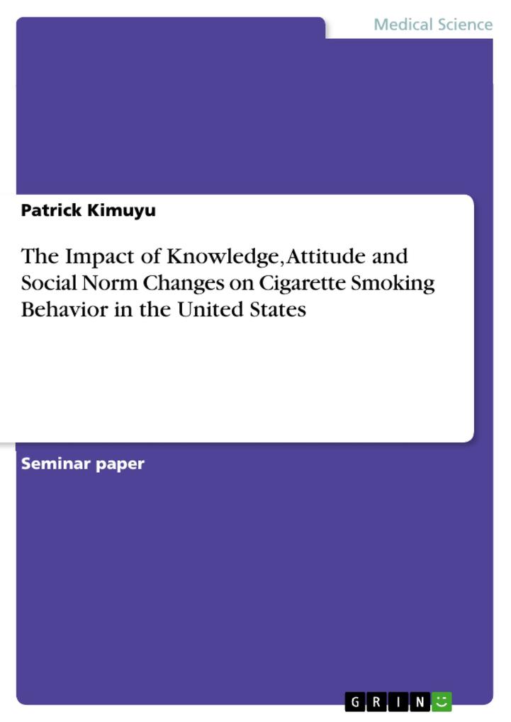 The Impact of Knowledge Attitude and Social Norm Changes on Cigarette Smoking Behavior in the United States