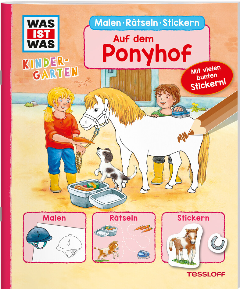 Image of WAS IST WAS Kindergarten Malen Rätseln Stickern Auf dem Ponyhof