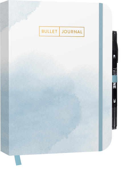 Bullet Journal Watercolor Blue 05 mit original Tombow TwinTone Dual-Tip Marker 33 black
