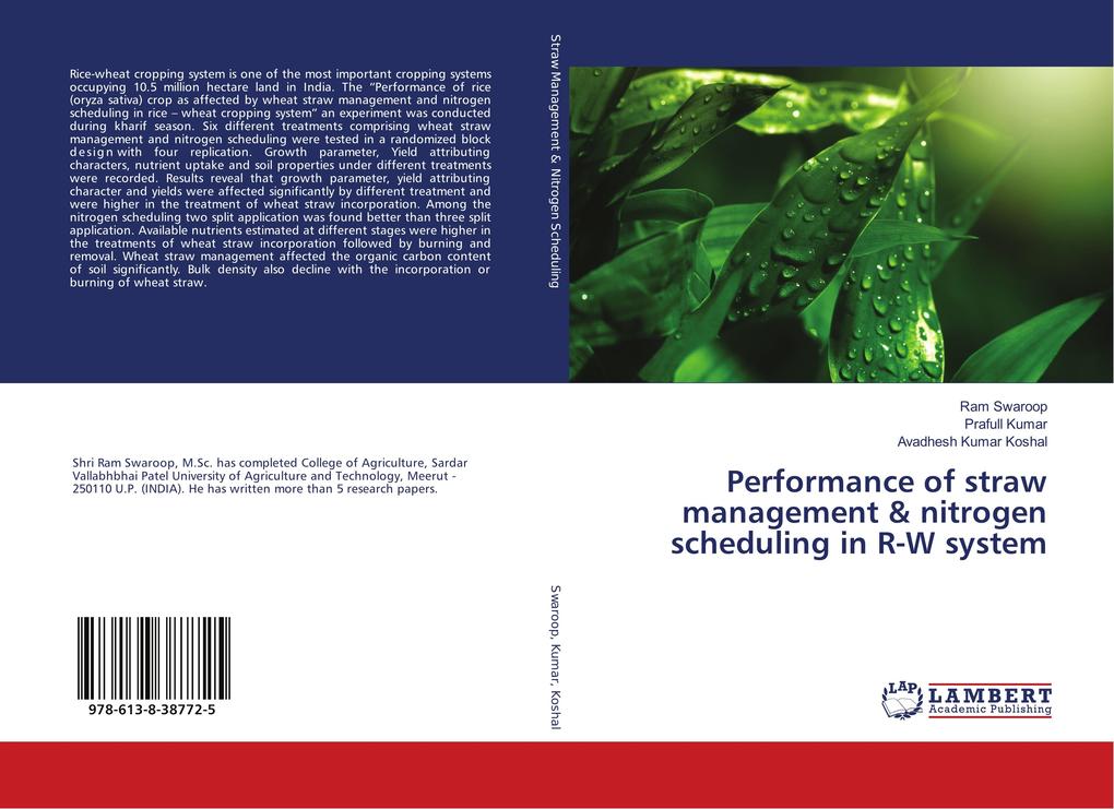 Performance of straw management & nitrogen scheduling in R-W system