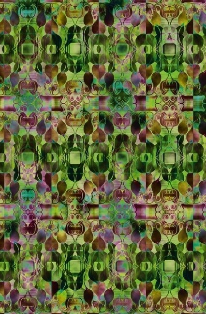 Image of Schreibwandel Notizbuch Tulpenmuster (grün)