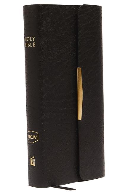 Harper Collins Publ. Usa Nkjv Checkbook Bible Compact Bonded Leather Black Wallet Style Red Letter Edition