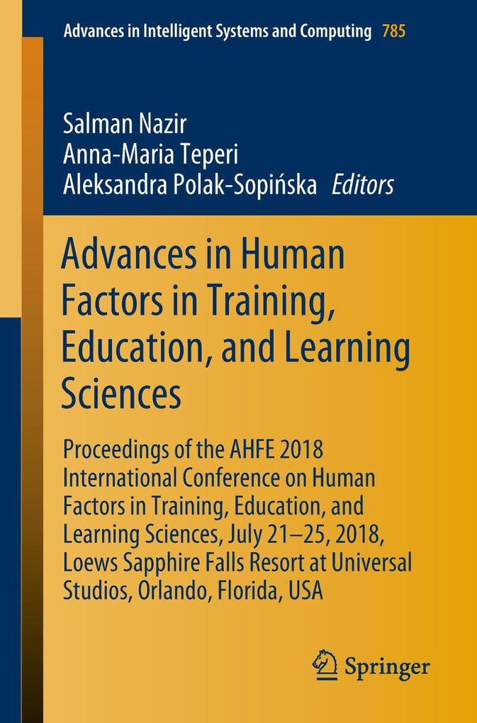 Advances in Human Factors in Training Education and Learning Sciences