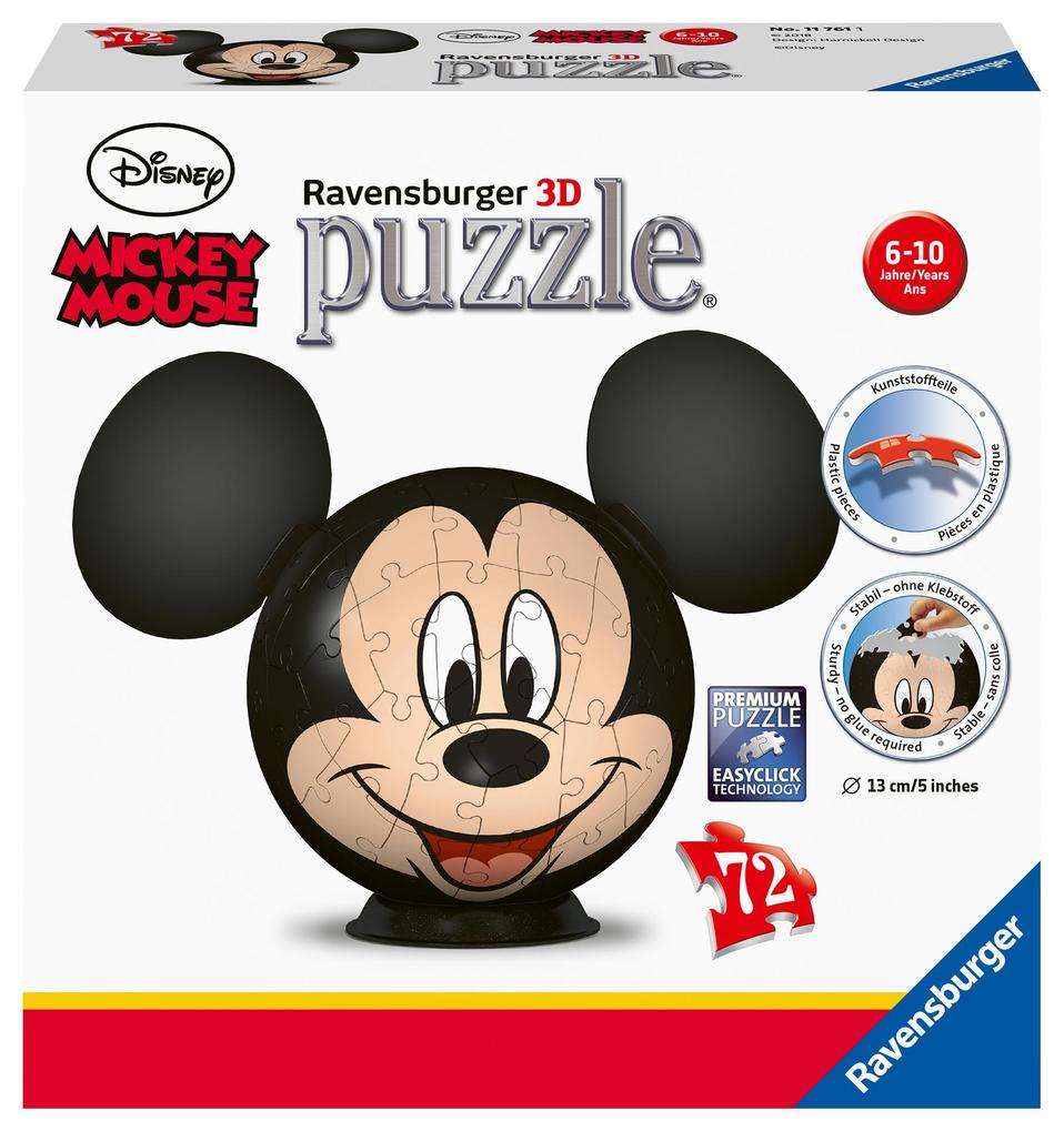 Image of 3D Puzzle 11761 - Puzzle-Ball Mickey Mouse - 72 Teile - Puzzle-Ball Mickey Mouse-Fans Kinder