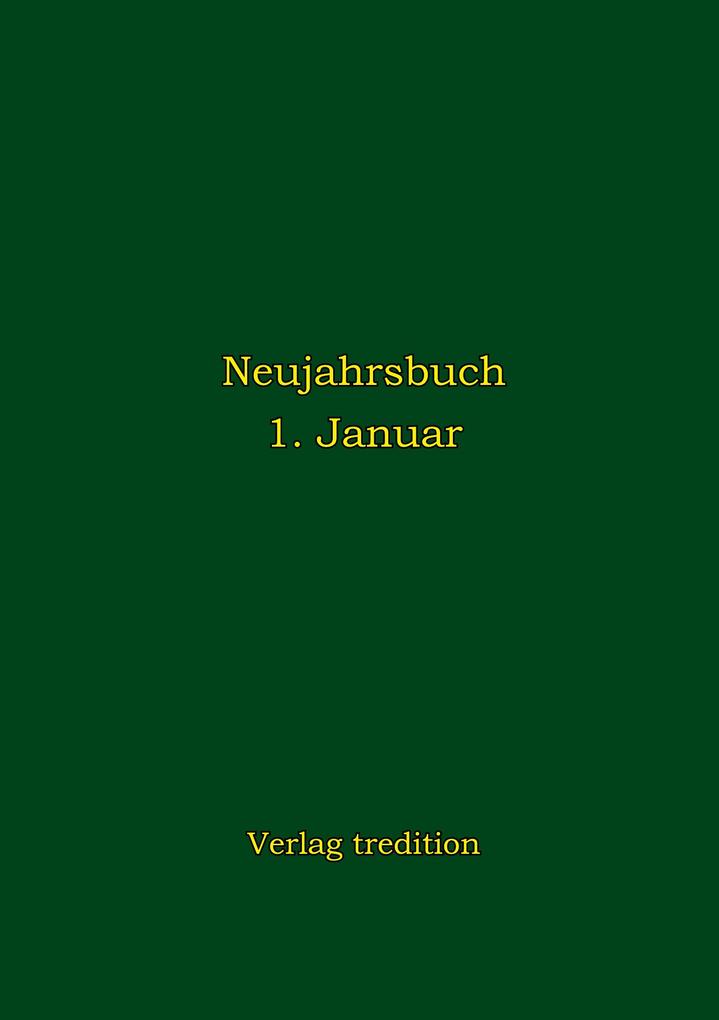Neujahrsbuch 1. Januar