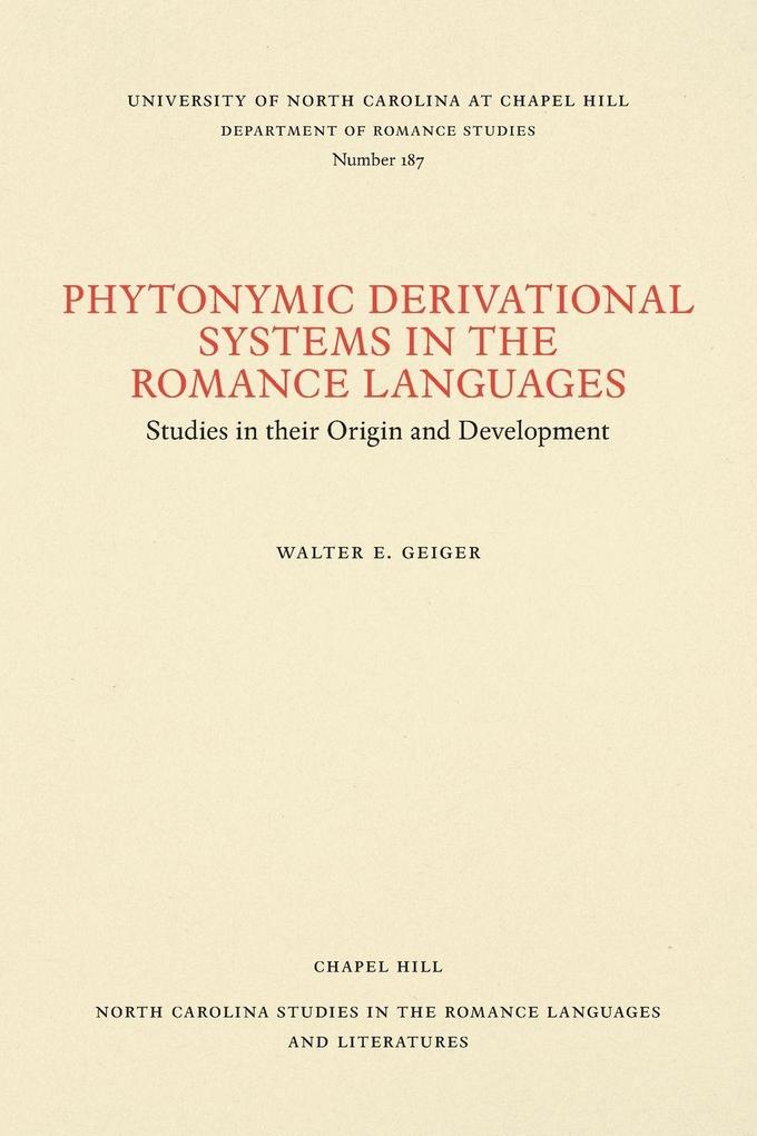 Phytonymic Derivational Systems in the Romance Languages