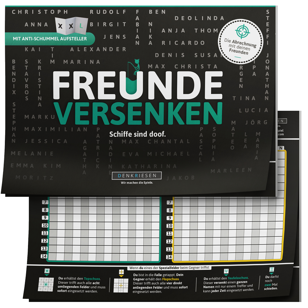 FREUNDE VERSENKEN® - 'Schiffe sind doof' - Schiffe versenken neu aufgelegt