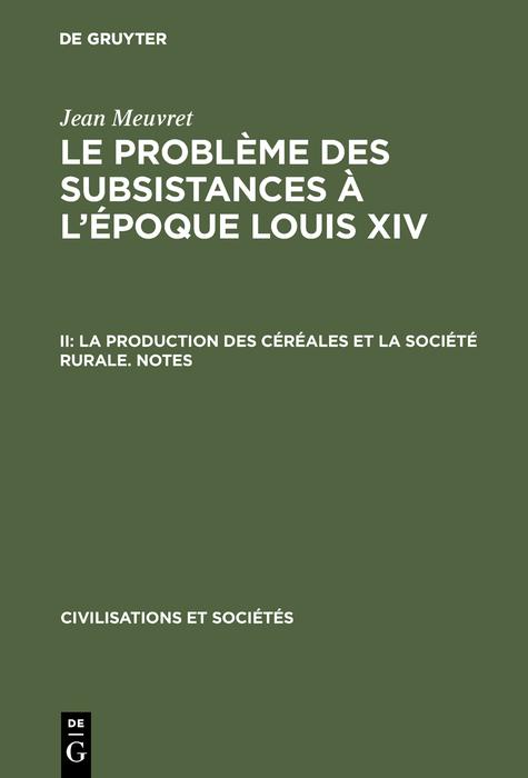 La production des céréales et la société rurale - Notes