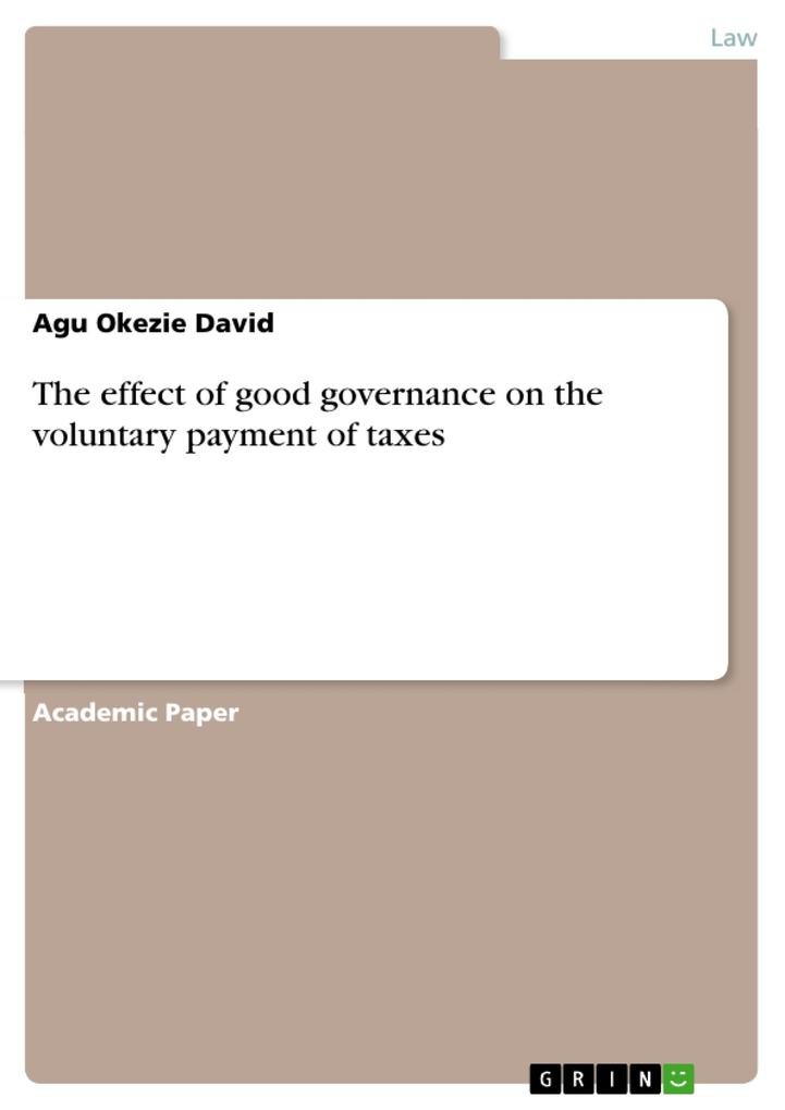 The effect of good governance on the voluntary payment of taxes