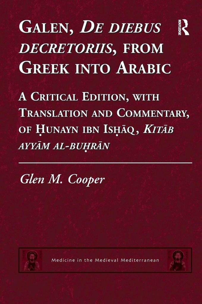 Galen De diebus decretoriis from Greek into Arabic