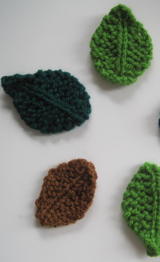 Strickanleitung Blätter 6 cm groß