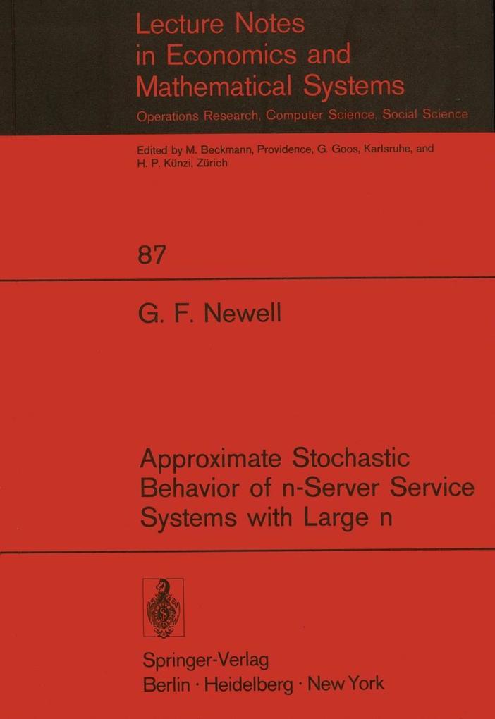 Approximate Stochastic Behavior of n-Server Service Systems with Large n