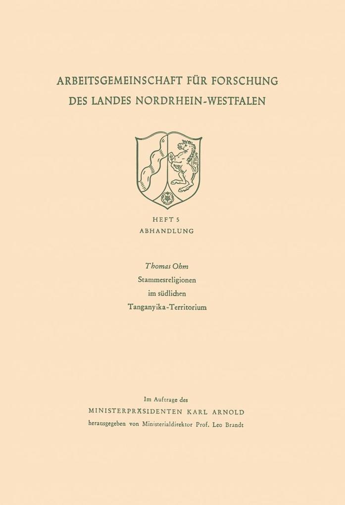 Stammesreligionen im südlichen Tanganyika-Territorium