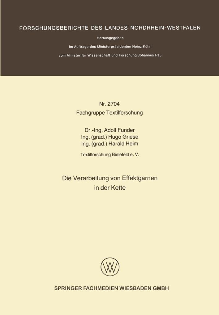 Die Verarbeitung von Effektgarnen in der Kette