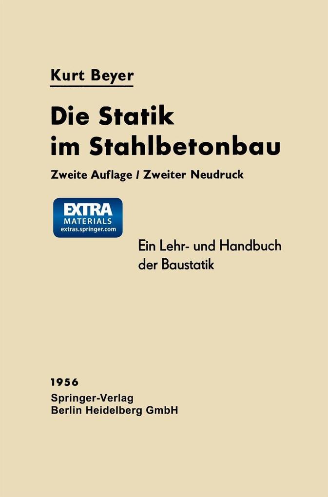 Die Statik im Stahlbetonbau - Kurt Beyer/ Käte Beyer