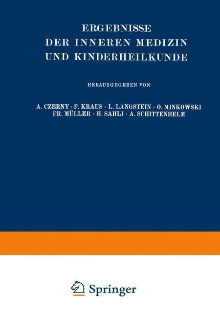 Ergebnisse der Inneren Medizin und Kinderheilkunde