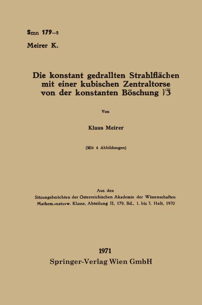 Die konstant gedrallten Strahlflächen mit einer kubischen Zentraltorse von der konstanten Böschung v3