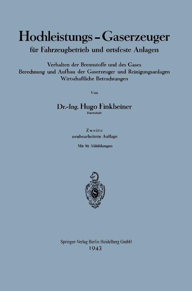 Hochleistungs-Gaserzeuger für Fahrzeugbetrieb und ortsfeste Anlagen