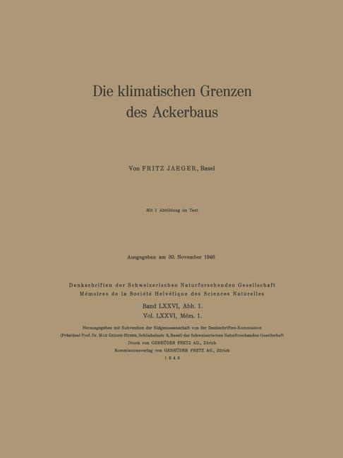 Die klimatischen Grenzen des Ackerbaus