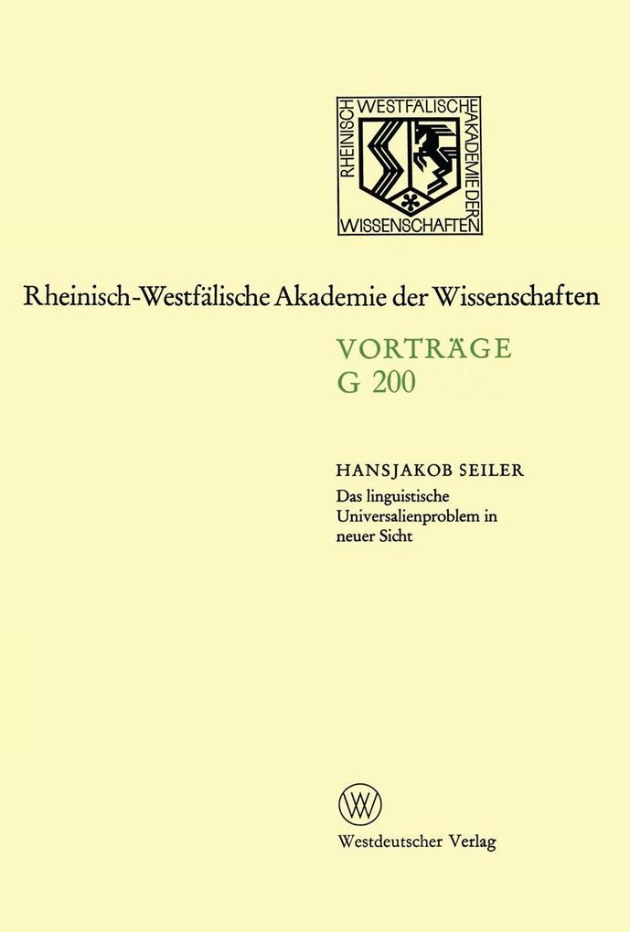 Das linguistische Universalienproblem in neuer Sicht