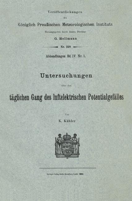 Untersuchungen über den täglichen Gang des luftelektrischen Potentialgefälles