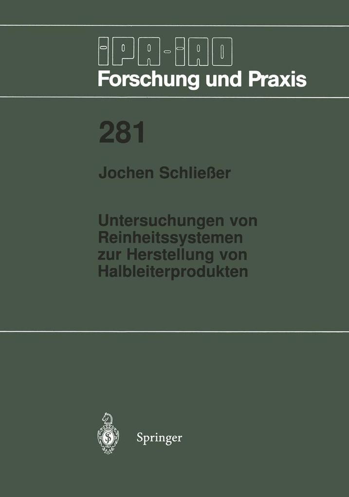 Untersuchungen von Reinheitssytemen zur Herstellung von Halbleiterprodukten