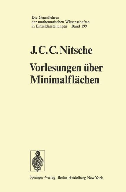 Vorlesungen über Minimalflächen - J. C. C. Nitsche