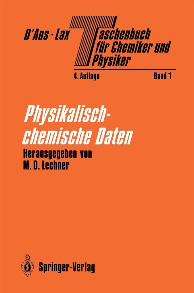 Taschenbuch für Chemiker und Physiker - M. Neumann/ E. Nordmeier/ H. Rosemeyer/ D. Steinmeier/ O. Thiemann