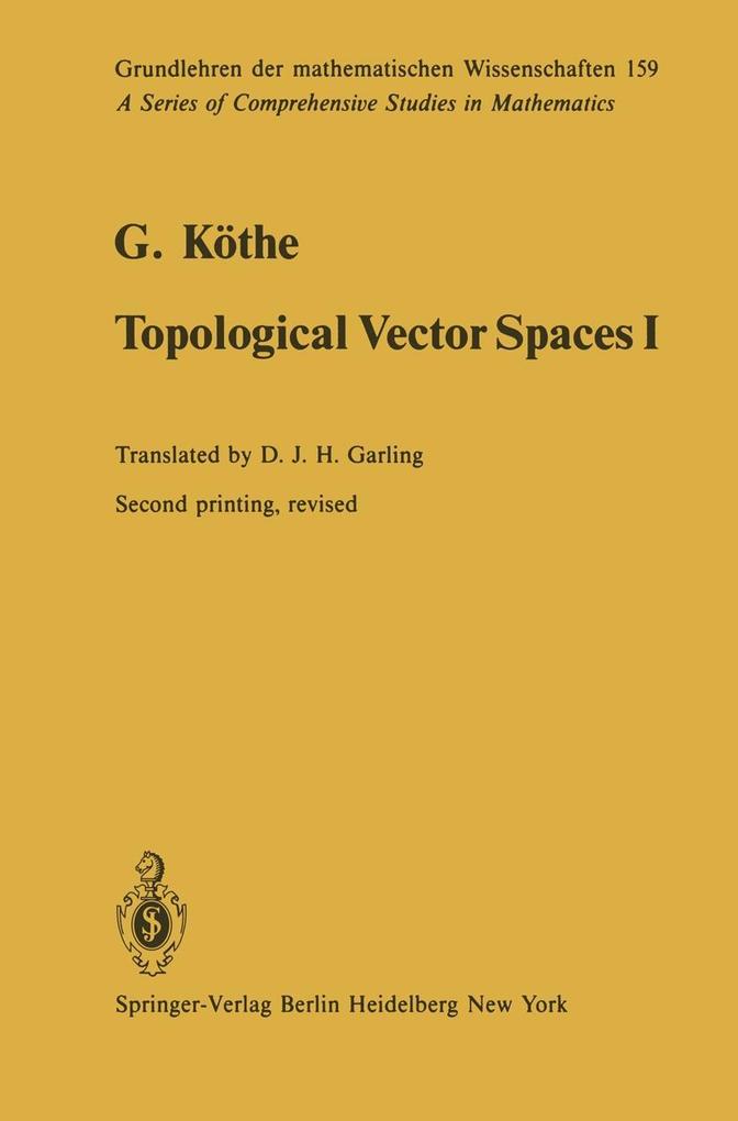 Topological Vector Spaces I - Gottfried Köthe