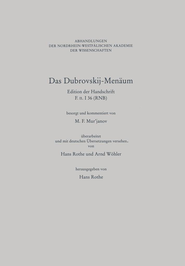 Das Dubrovskij-Menäum