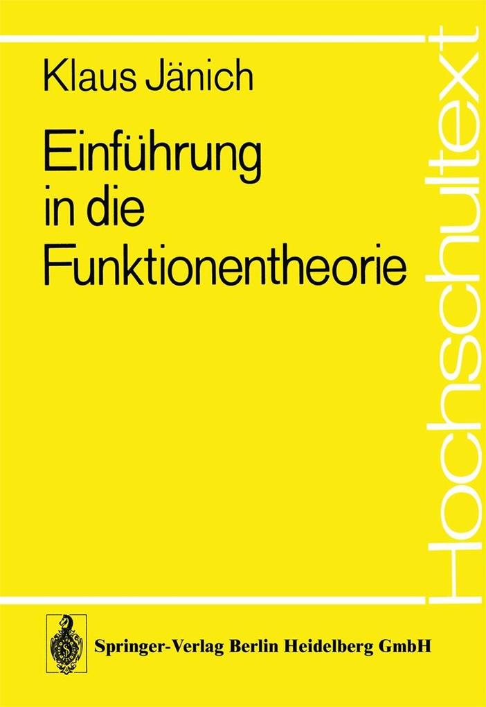 Einführung in die Funktionentheorie