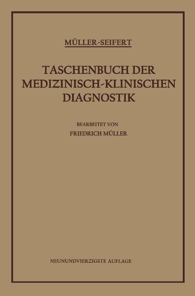 Taschenbuch der Medizinisch-Klinischen Diagnostik