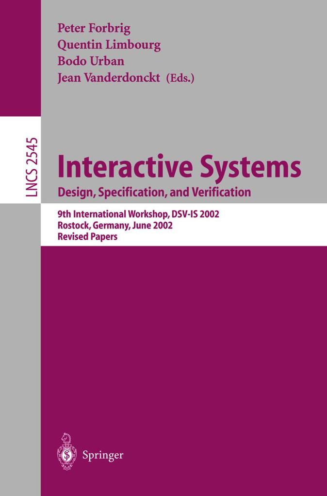 Interactive Systems: Design Specification and Verification